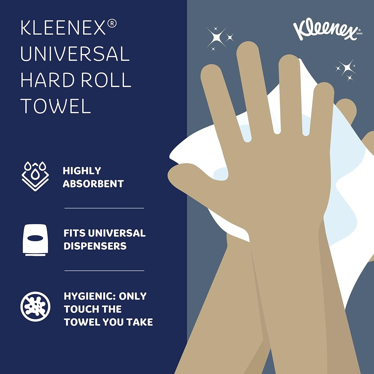Kleenex Hard Roll Paper 8x600 50606, Kleenex Hard Roll Paper Towels (Case of 6)