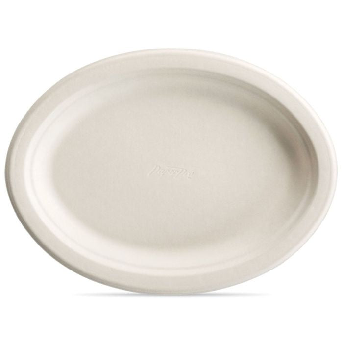 NATURAL 7.5x10 OVAL PLATTER - PaperPro Natural-Color, Food Platter 7-1/2" x 10", Molded Fiber, Platter, Oval, (500/CS)
