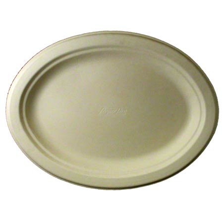 NATURAL 7.5x10 OVAL PLATTER - PaperPro Natural-Color, Food Platter 7-1/2" x 10", Molded Fiber, Platter, Oval, (500/CS)