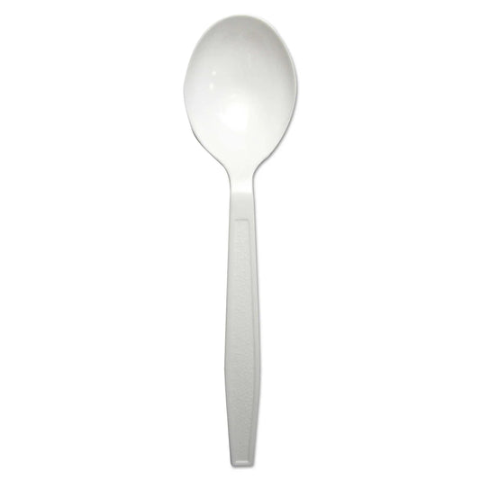Soup Spoon HW White (1000/CS) - Boardwalk®Heavyweight Polypropylene Cutlery, Soup Spoon, White, (1000/Carton)