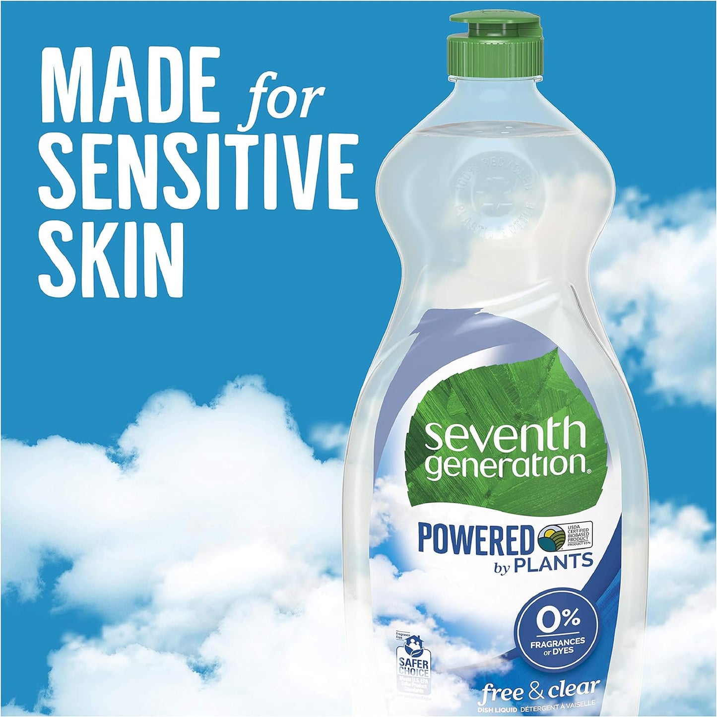 Natural Dishwashing Liquid - Seventh Generation Free & Clear, Dish Liquid Soap, Powered by Plants, (25 oz)