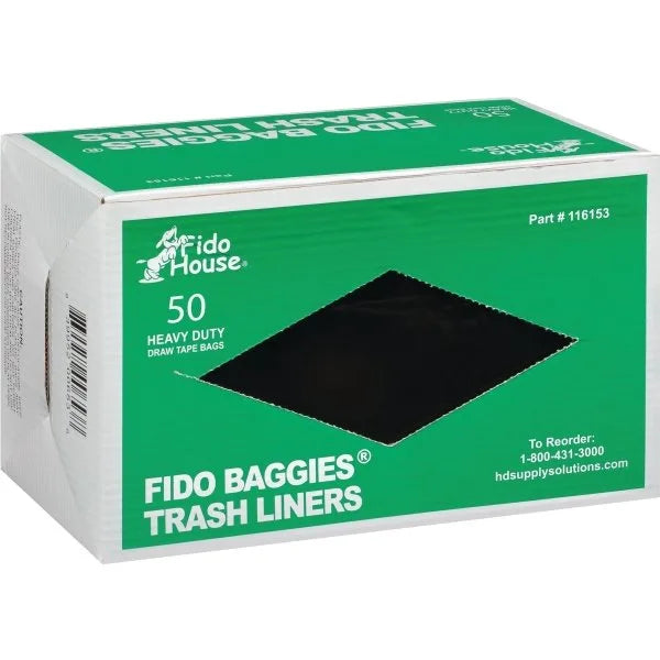 Fido baggies Pet Waste Liner 50 - Fido House® Fido Baggies® 13 Gallon Pet Waste Liners, (Package Of 50)