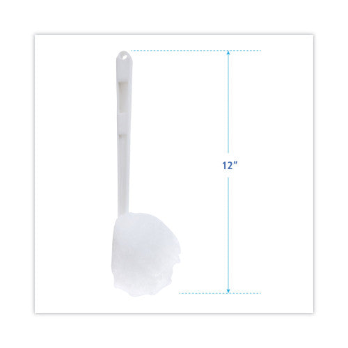 TOILET BOWL SOFT BRUSH - Boardwalk BWK-00160 Deluxe Bowl Mop, 10" Handle, 2" diameter Head, Plastic, White, WC Brush
