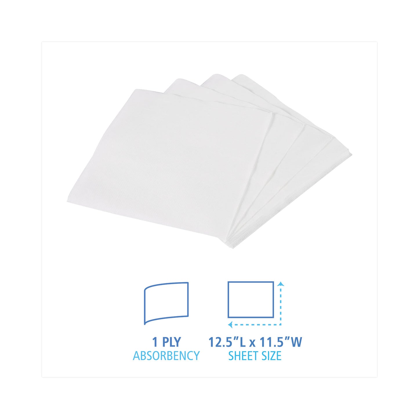 Lunch Napkins, 1-Ply, 12 x 12 - Lunch Napkins, 1-Ply, 12 1/2 x 11 1/2, White, (2400/Carton)