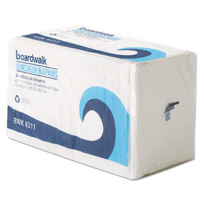 Lunch Napkins, 1-Ply, 12 x 12 - Lunch Napkins, 1-Ply, 12 1/2 x 11 1/2, White, (2400/Carton)