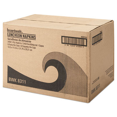 Lunch Napkins, 1-Ply, 12 x 12 - Lunch Napkins, 1-Ply, 12 1/2 x 11 1/2, White, (2400/Carton)