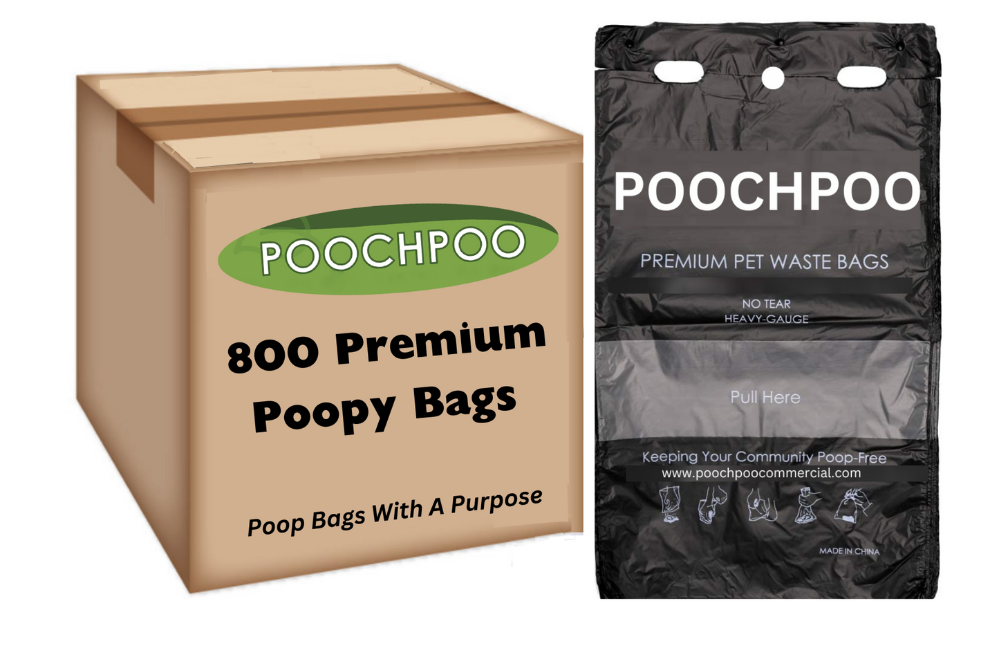 Poochpoo Doggie Header 800/Case - POOCHPOO Pull Strap Header Packs (8 Packs per Case)