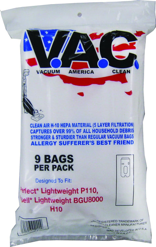 Bag P109 Vac31 - Vacuum America Clean Vacuum Bag for Lightweight P109/P110, REPLACEMENT HEPA FILTER BAGS