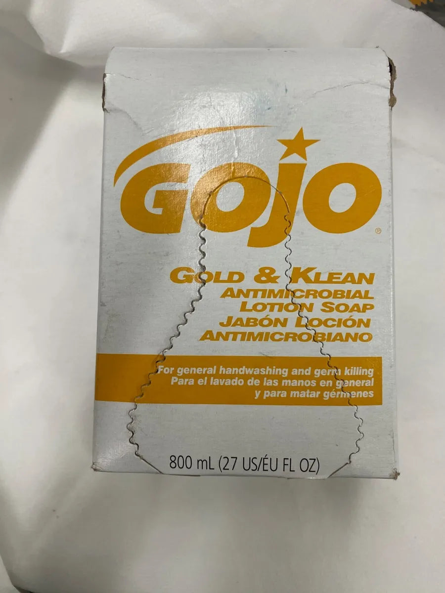 GOLD & KLEAN ANTIMICROBIAL - GOJO Gold & Klean Antimicrobial Lotion Soap, (800 mL) Lotion Soap Refill for GOJO Bag-in-Box Dispenser (Case of 12) - 9127-12