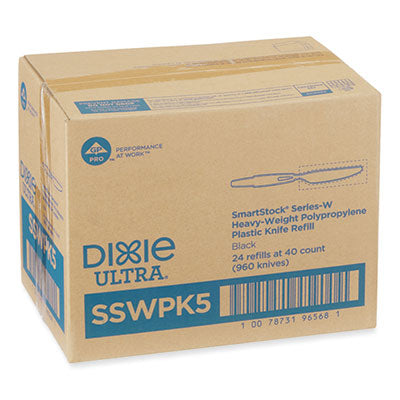 Wrapped Heavy-Weight Knife / DIXIE SmartStock Wrapped Heavy-Weight Cutlery Refill, Knife, Black, 960/Carton