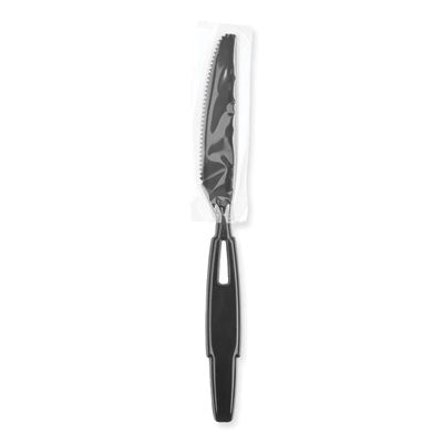 Wrapped Heavy-Weight Knife / DIXIE SmartStock Wrapped Heavy-Weight Cutlery Refill, Knife, Black, 960/Carton