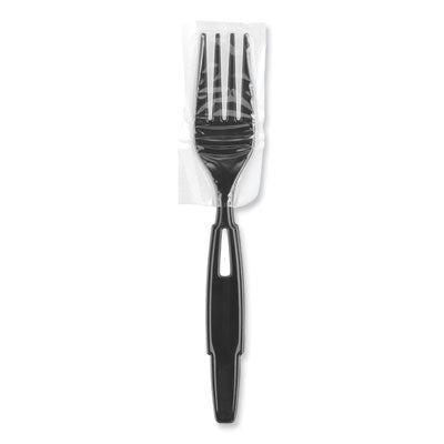 Wrapped Heavy-Weight Fork / DIXIE SmartStock Wrapped Heavy-Weight Cutlery Refill, Fork, Black, 960/Carton