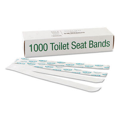 Toilet Seat Band - BagCraft Sani/Shield Printed Toilet Seat Band, 16 x 1.5, Deep Blue/White, 1,000/Carton