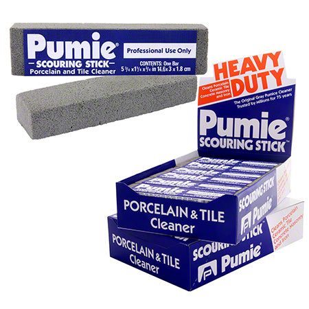 PUMICE STICK TILE PORCELAIN CLEANER - Pumie® Scouring Stick®, Cleans Porcelain, Ceramic Tile, Concrete Masonry and Iron, 12 Pack, Stick Size 5.25x1.25x0.75 Inches