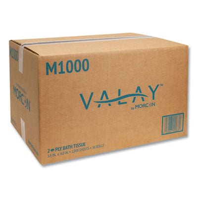Small Core Bath Tissue, 1000 - M1000 Morcon Tissue Small Core Bath Tissue, Septic Safe, 2-Ply, White, 1,000 Sheets/Roll, 36 Rolls/Carton
