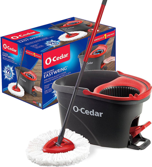 SPIN BUCKET W/HANDLE & M MOP / O-Cedar Easywring Microfiber Spin Mop & Bucket Floor Cleaning System
