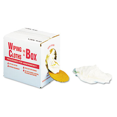 WIPING CLOTHS COTTON WHITE 5LB - General Supply Multipurpose Reusable Wiping Cloths, Cotton, 5 lb Box