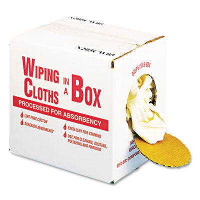 WIPING CLOTHS COTTON WHITE 5LB - General Supply Multipurpose Reusable Wiping Cloths, Cotton, 5 lb Box