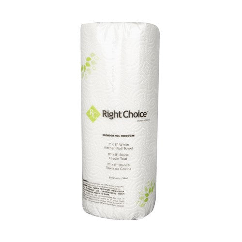 KITCHEN ROLL R3 30RX 60 SHEETS - Right Choice™ Paper Krt Roll Towel, White, 11" X 8" (1/Case) SKU: 78000036