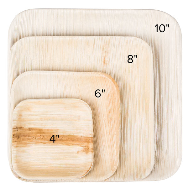 8x8 Palm Leaf Plate   8" Square Sustainable Palm Leaf Plate