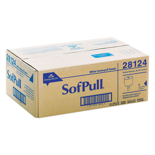 28124 SOFTPULL CENTER PULL - Georgia Pacific® Professional SofPull Center-Pull Perforated Paper Towels, 1-Ply, 7.8 x 15, White, 320/Roll, 6 Rolls/Carton