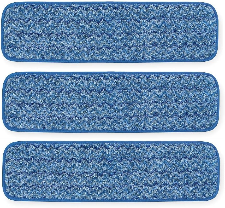 HYGEN™ 18" Blue Microfiber Q410 - Rubbermaid HYGEN FGQ41000BL00 18" Blue Microfiber Hook & Loop Wet Mop Pad