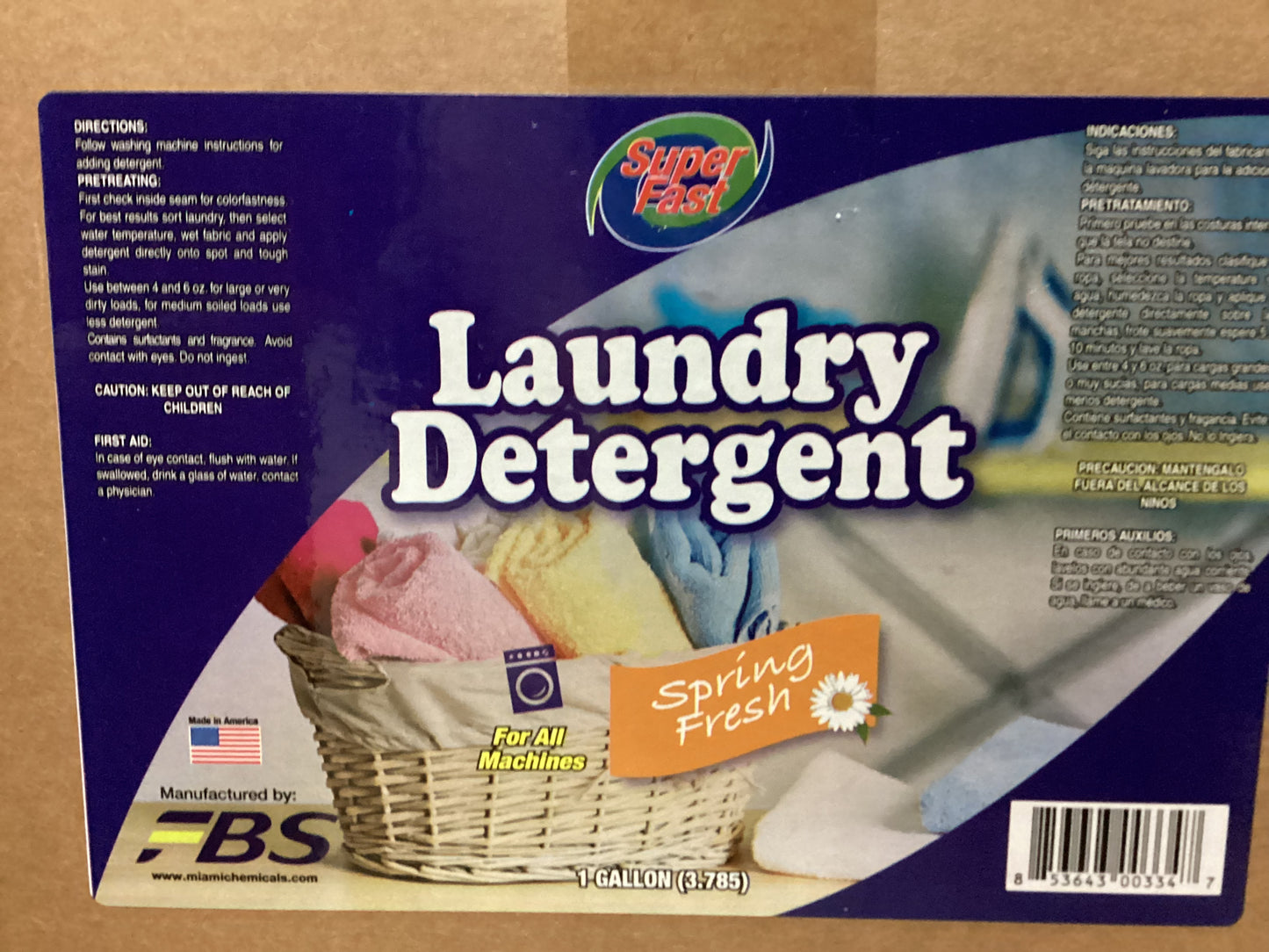 LAUNDRY DETERGENT (1GAL.) - SuperFast Laundry Detergent (Spring Fresh Scent) 1 Gal.