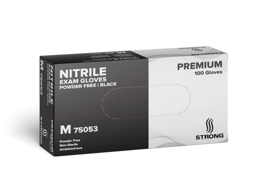 GLOVES BLACK NITRILE SIZE M